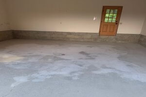 Concrete floor filled in with Ply-Guard CM