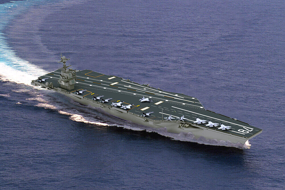 Aerial view of USS Gerald R Ford